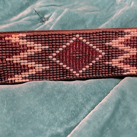 New Limited Edition Sambboho Charlotte Purple Beaded Leather Dog Collar sz 20-22 - Picture 4 of 16